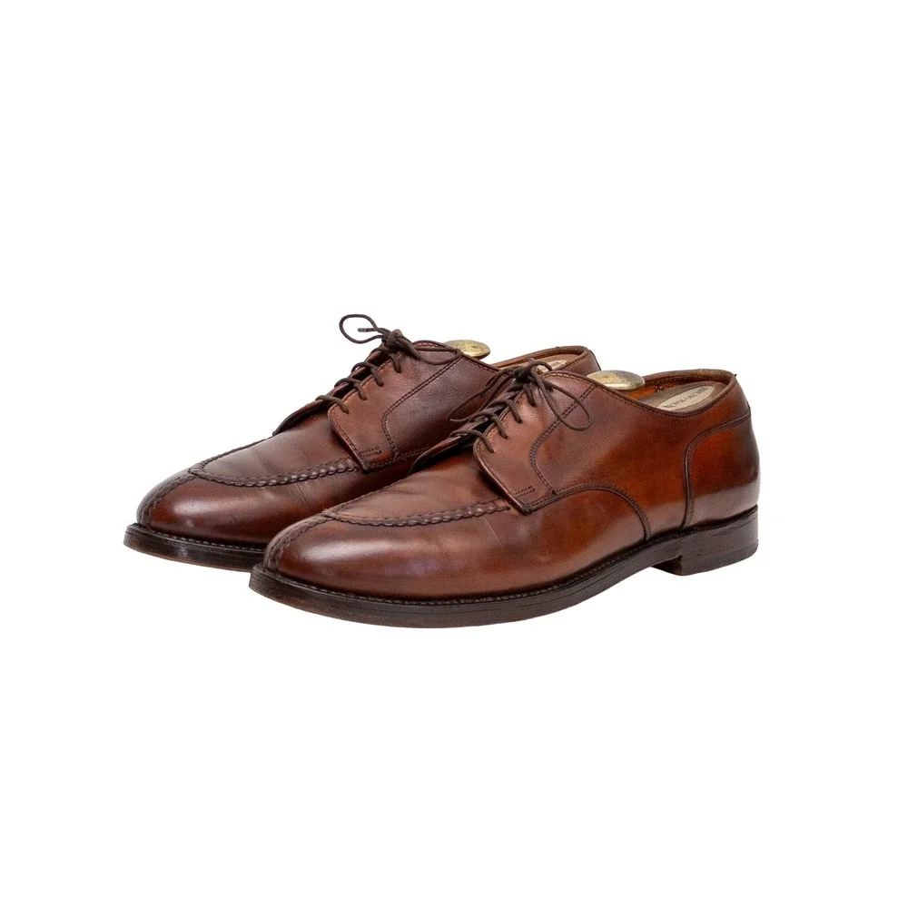 Alden 962 Norwegian Front Blucher Dark Tan Calfskin Split Toe Derby Shoes 8.5 C